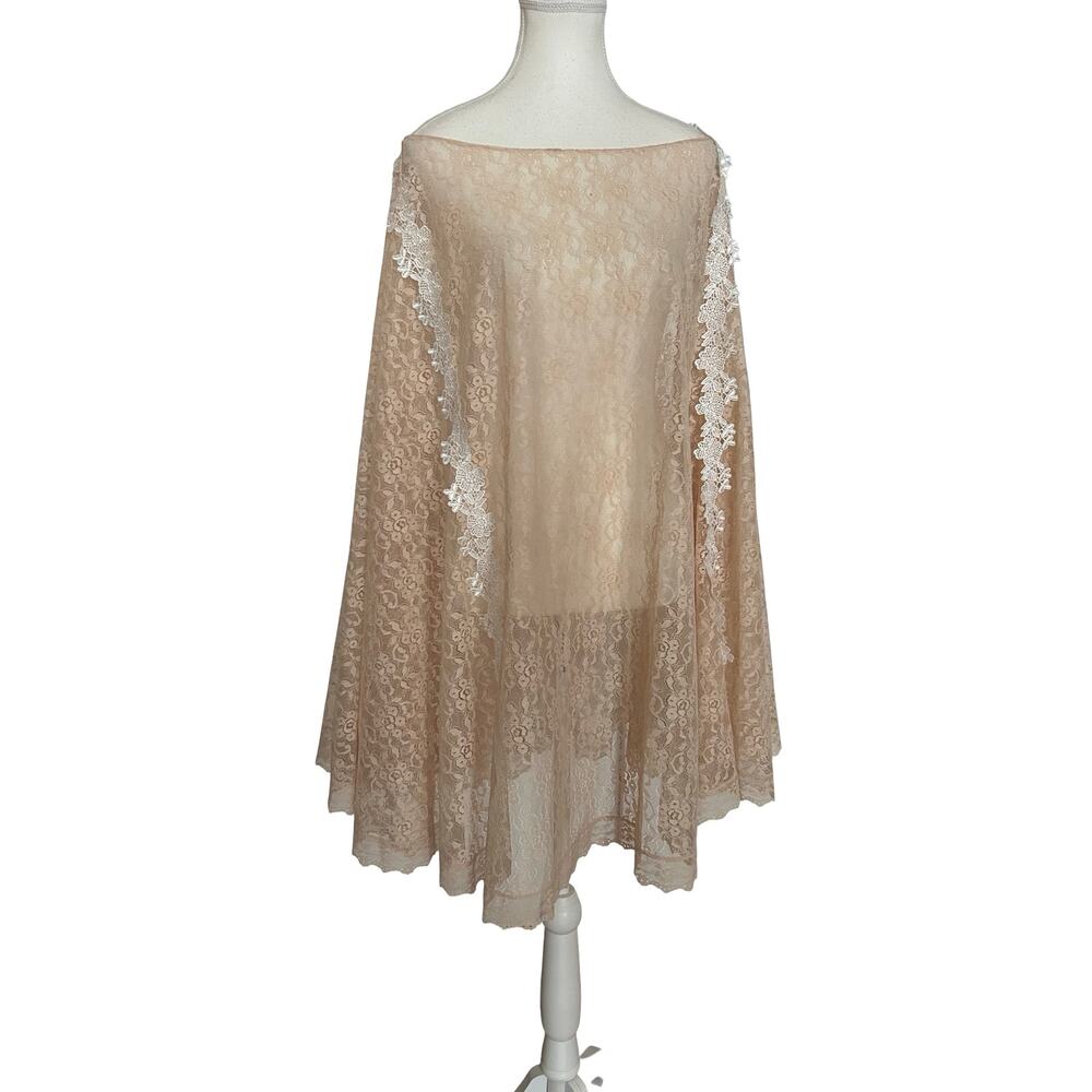 Handmade Lace Poncho from Vintage Lace - Picture 3 of 9